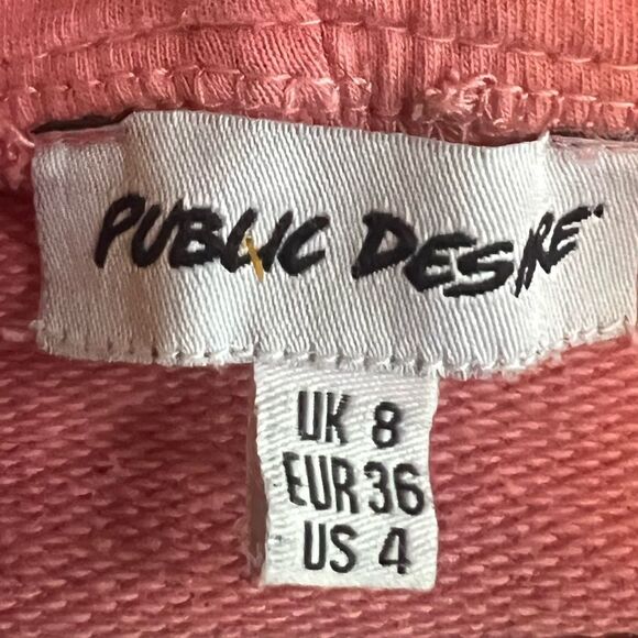 Public Desire “Not so basic” Hoodie Sz S/M Salmon Coral Lightweight European - Picture 6 of 8